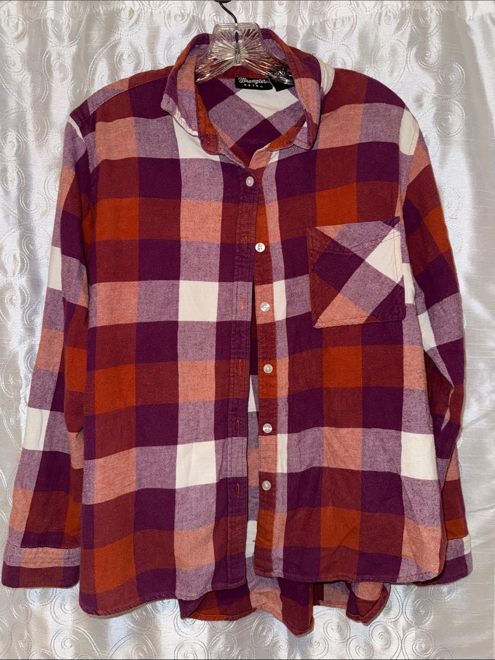 Wrangler Retro Women's Plaid Button-Up Shirt Size Medium 🔥 G10